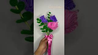 Flores de terciopelo 🩷🌸💜 crafts flowers limpiapipas flores diy handmade creative [upl. by Pierrepont]