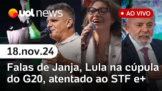 G20 Biden Xi Jinping e mais líderes chegam para cúpula com Lula morte de Apóstolo Rina UOL News [upl. by Soinotna]