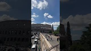 The beautiful view of the Colosseum from the Ponte degli Annibaldi travel walkingtour italy [upl. by Dnalon]