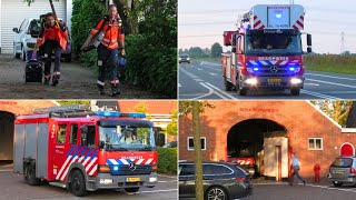 Opkomst amp Uitruk Vrijwillige Brandweer Politie en MMT met spoed naar incident in sGravenpolder [upl. by Llenyr]