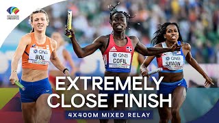 Thrilling finish in the 4x400m mixed relay final  World Athletics Championships Oregon 2022 [upl. by Sabas]