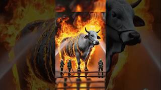 giant cow caught in flames youtubeshorts shorts cow shortvideo bigcow big cowvideos cowlover [upl. by Annais]