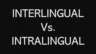 Interlingual Vs Intralingual Translation  3 Types of Translation According to Roman Jakobson [upl. by Lorita]