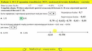 Zadanie 4 Egzamin ósmoklasisty z matematyki 2023 czerwiectermin dodatkowy  MatFiz24pl [upl. by Aerised]