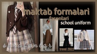 Zamonaviy maktab formalari Sarafanlar fasonlari backtoschool schooloutfits [upl. by Desirae]