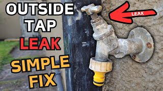 How to stop outside tap leaking Outside tap leak quick fix Repair leaky garden tap [upl. by Dawaj679]