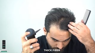 How to cover up thin amp receding hairline by Hair Building Fibers  THICK FIBER [upl. by Nitsid91]