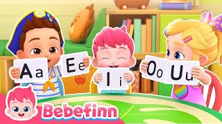 📚 Short Vowel Song  EP90  Learn A E I O U Alphabets with Bebefinn  Best Kids Songs [upl. by Attenwahs97]