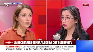 Sophie Binet CGT quotLes fonctionnaires ne sont pas responsables de la dettequot [upl. by Nawoj534]