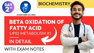 beta oxidation of fatty acid biochemistry  fatty acid oxidation pathway  fatty acid metabolism [upl. by Hagile]