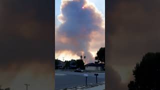 Large plume of smoke seen in evening sky in Lompoc California due to St Lucia fire [upl. by Frank]