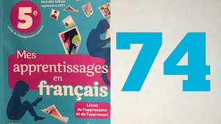 5AEP Page 74 Communication et actes de langage Musée du Téléphone Mes apprentissages en français [upl. by Domella]