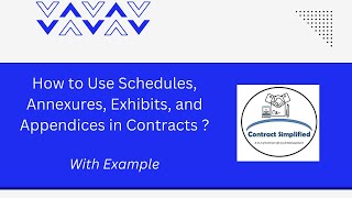 How to Use Schedules Annexures Exhibits and Appendices in Contracts  Contract Drafting [upl. by Steinway]