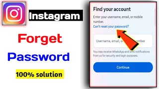 How To Recover Instagram PasswordForget Instagram PasswordFix it [upl. by Weksler]