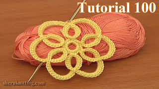 How to Crochet Simple Flat Flower [upl. by Orual636]