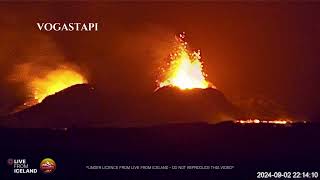 Iceland Volcano Lava Flow Continues from both Craters 020924 [upl. by Sheply]