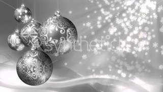 Christmas background loop Silver Christmas balls and snow Also suitable for a winter wedding [upl. by Ibrik556]