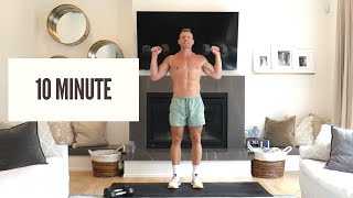 FULL UPPER BODY WORKOUT  TONE amp SCULPT ARMS BACK AND SHOULDERS 10 Minute At Home [upl. by Mayer19]