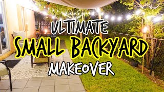 ULTIMATE SMALL BACKYARD MAKEOVER  DIY PATIO  RENTER FRIENDLY [upl. by Ahsinuq]