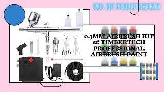 03mm Airbrush kit TIMBERTECH Professional Airbrush Paint and more unboxing setup and demo [upl. by Ardy]