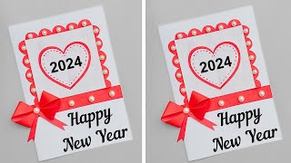 Happy New Year Wish Card 2024  Beautiful Handmade New Year Cards 2024 [upl. by Eiliak]