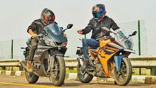 YAMAHA R3 VS KTM RC390  Unbeatable In Single Cylinder🔥 [upl. by Yrhcaz]