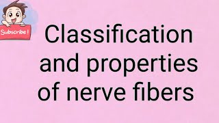 Classification and properties of nerve fibers [upl. by Decca]