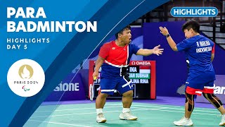 🏸 Para Badminton Highlights  Day 5  Paris 2024 Paralympic Games [upl. by Angell]