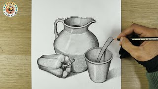 easy drawing  still life drawing  drawing  pencil drawing [upl. by Nehtanhoj]