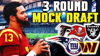 Who Drafts Caleb Williams  3 Round 2024 NFL Mock Draft [upl. by Ettelrats630]