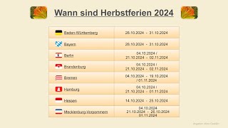 Wann sind Herbstferien 2024 [upl. by Nisior704]