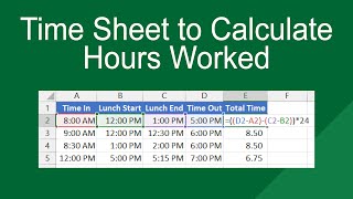 Create a time sheet to calculate hours worked in Excel [upl. by Anaiad]