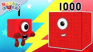 Numberblock 1 Vs 1000  1 Hour Compilation  123 Learn to Count Fun  Numberblocks [upl. by Gnilrets]