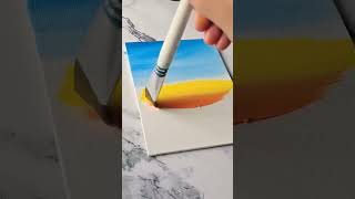 easyacrylicpaintingideas art painting acrylicpaintingideas sunsetpainting artist watercolor [upl. by Raddi]