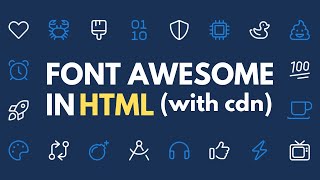 How to Use Font Awesome Icons using CDN in your HTML Website 2024 [upl. by Necyla]