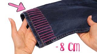 Sewing trick  how to hem your jeans without cutting the original hem [upl. by Woolley485]