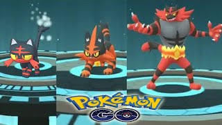 LITTEN evolution into TORRACAT and INCINEROAR in Pokemon GO [upl. by Perry]