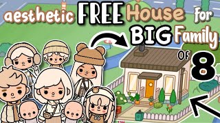 Aesthetic FREE HOUSE for BIG FAMILY of 8☁️Toca Boca House Ideas✨ House Design TocaLifeWorld [upl. by Philender448]