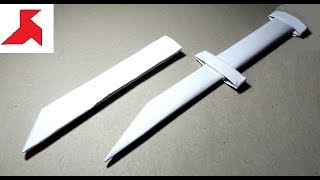 DIY  How to make DAGGER with a scabbard from A4 paper [upl. by Myk]