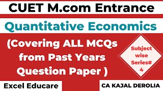 CUET Mcom Entrance  Past Year Subject wise MCQs  Quantitative Economics  Class4  COQP08 [upl. by Alrick]