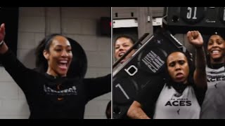 Aja Wilson gifted her Las Vegas Aces teammates with custom made speakers [upl. by Naujd]