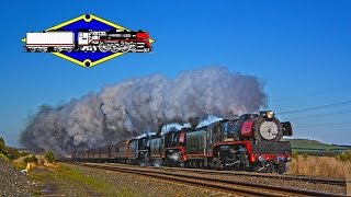 TRIPLE HEADED STEAM LOCOMOTIVES  Trains Australia [upl. by Ecneralc]