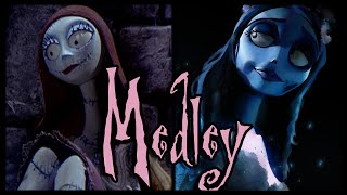 ♪ Sallys Song and Corpse Bride Medley ORIGINAL LYRICS by Trickywi [upl. by Annaerdna120]