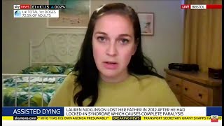 Lauren Nicklinson discusses assisted dying laws on Sky News [upl. by Atteugram]