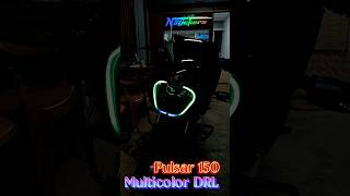 Pulsar 150 Headlight Multicolor DRL Modified pulsar150 light stickers shorts led modified [upl. by Beitch]