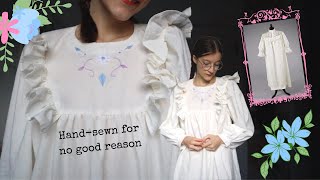 I Made An 1890s Nightgown  Hand Sewn Victorian PJs [upl. by Laeynad929]