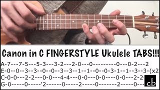 Canon in C FINGERSTYLE Ukulele TUTORIAL [upl. by Attennyl]