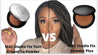 MAC STUDIO FIX POWDER PLUS VS MAC STUDIO FIX TECH CREAMTOPOWDER [upl. by Asilanom]