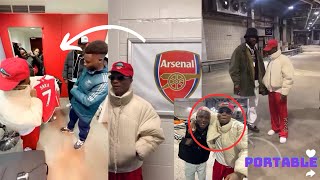 Wizkid Meets Bukayo Saka Skepta And Portable In London England  Arsenal vs Liverpool 31 Game [upl. by Grindle]