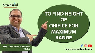 4 To find height of orifice for maximum range [upl. by Hayes]